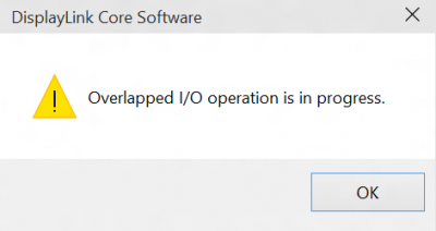 Overlapped I/O operation is in progress Windows 10